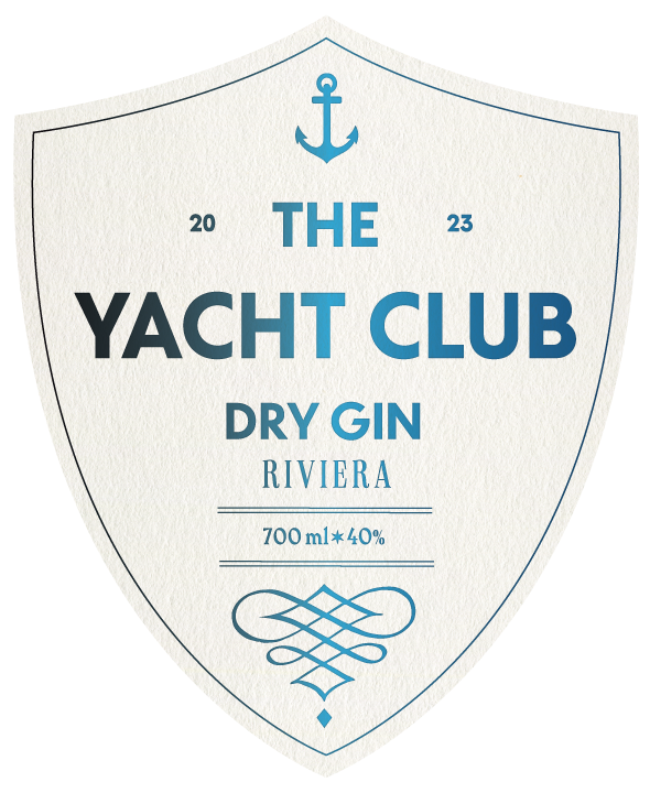 The Yacht Club Dry Gin bottle label