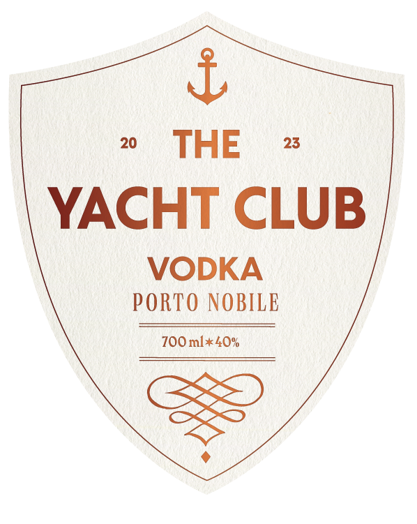 The Yacht Club Vodka bottle label