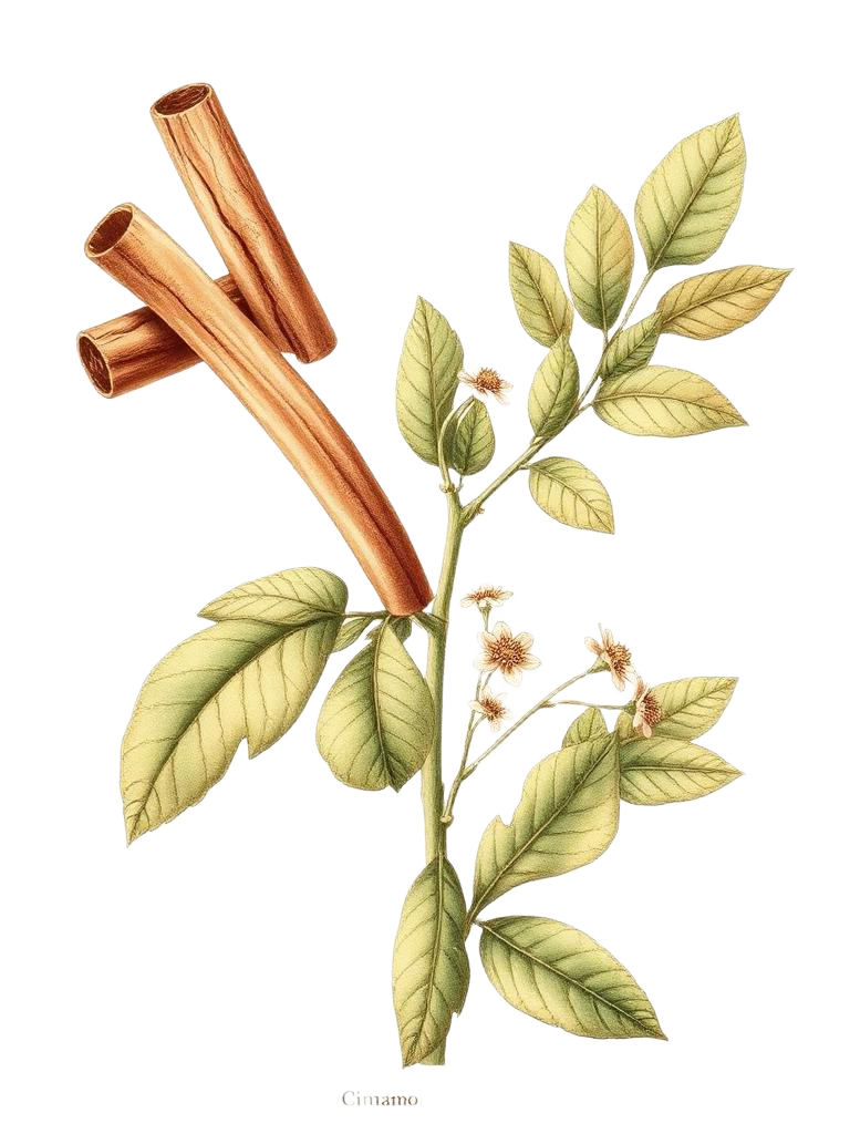 Cinnamon botanical illustration