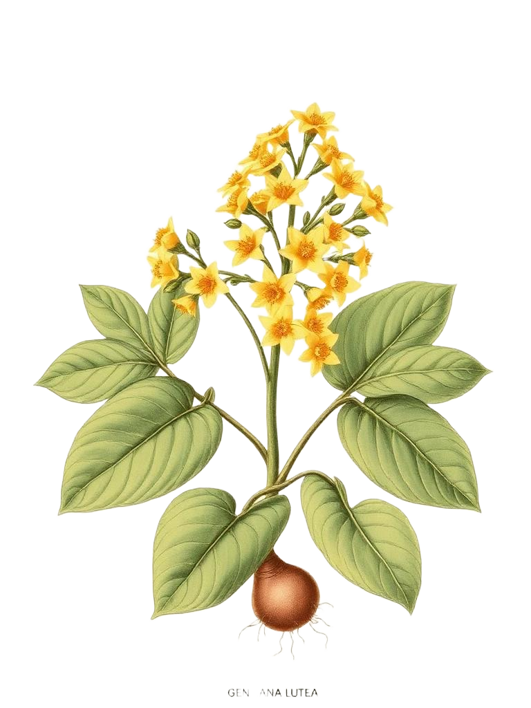 Gentian botanical illustration