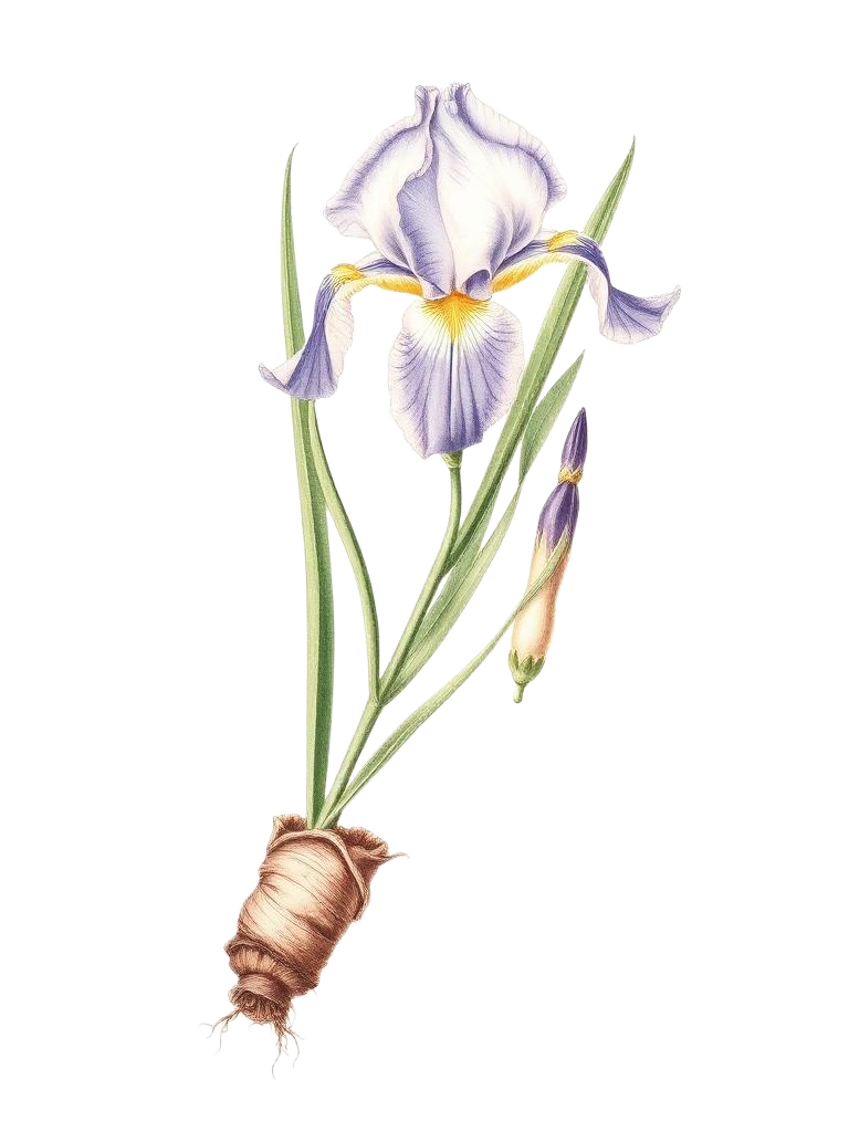 Iris Root botanical illustration