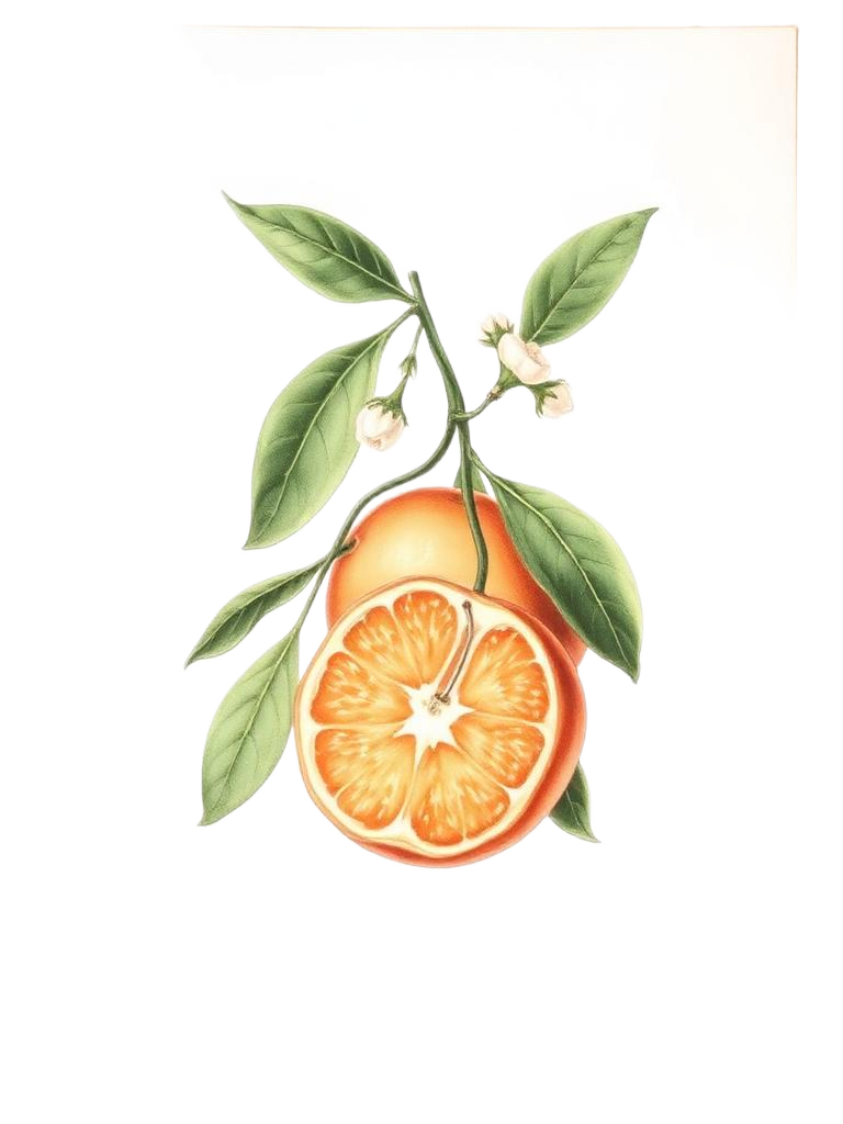 Mandarin botanical illustration