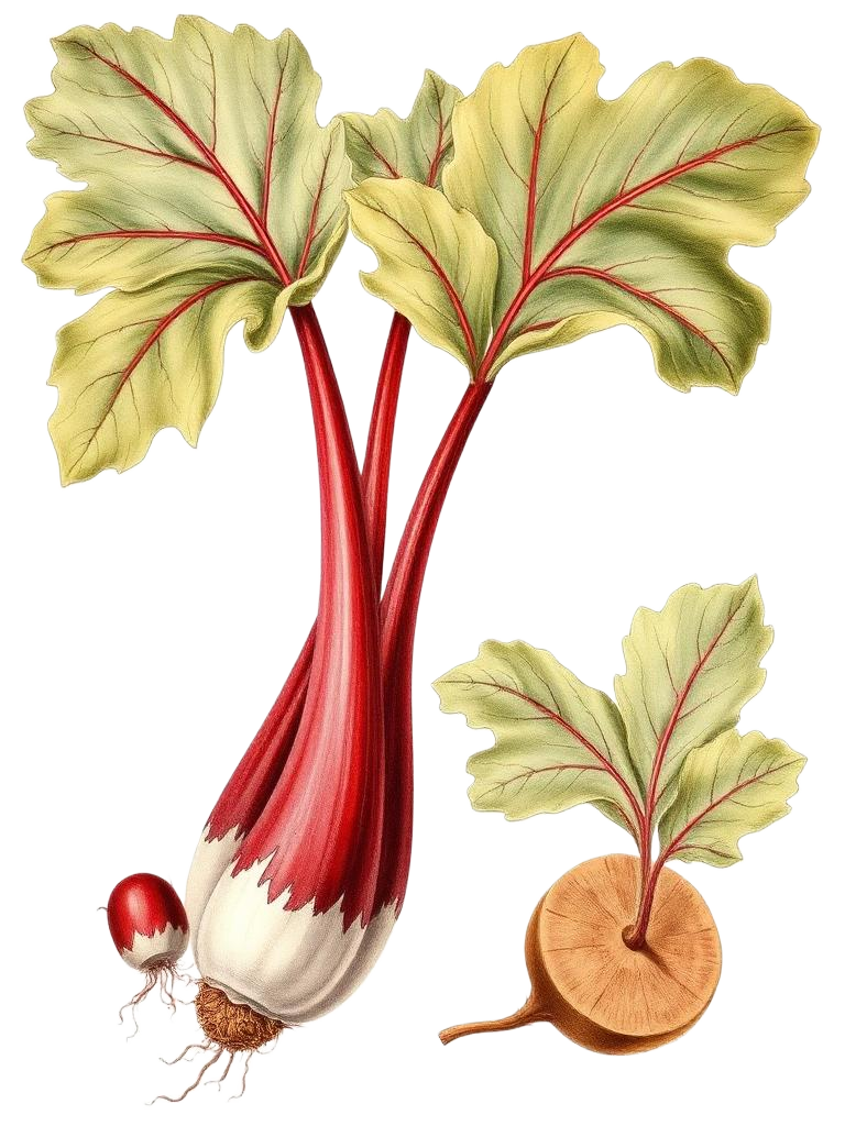 Rhubarb botanical illustration