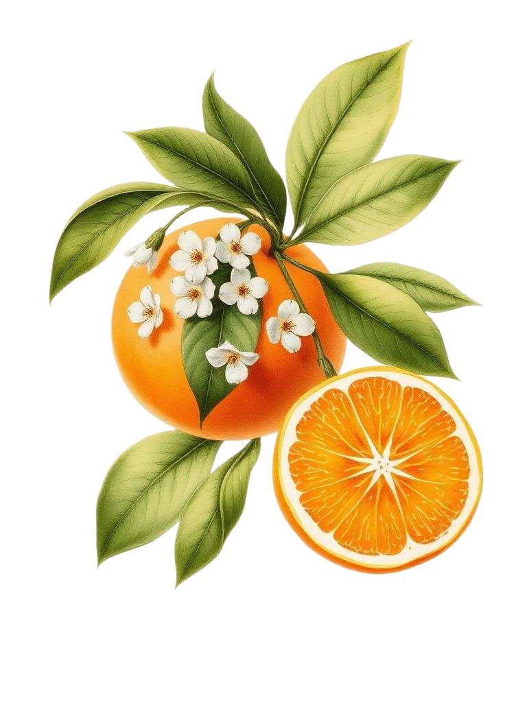 Sweet Orange botanical illustration